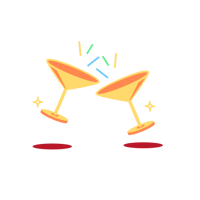 Cheers champagne glasses [ON RED]_107